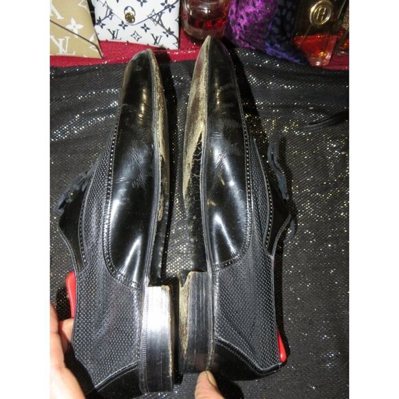 Hugo Boss Matano S Embossed Black Italian Leather Wingtip Derby Oxfords size 9 - Picture 6 of 12